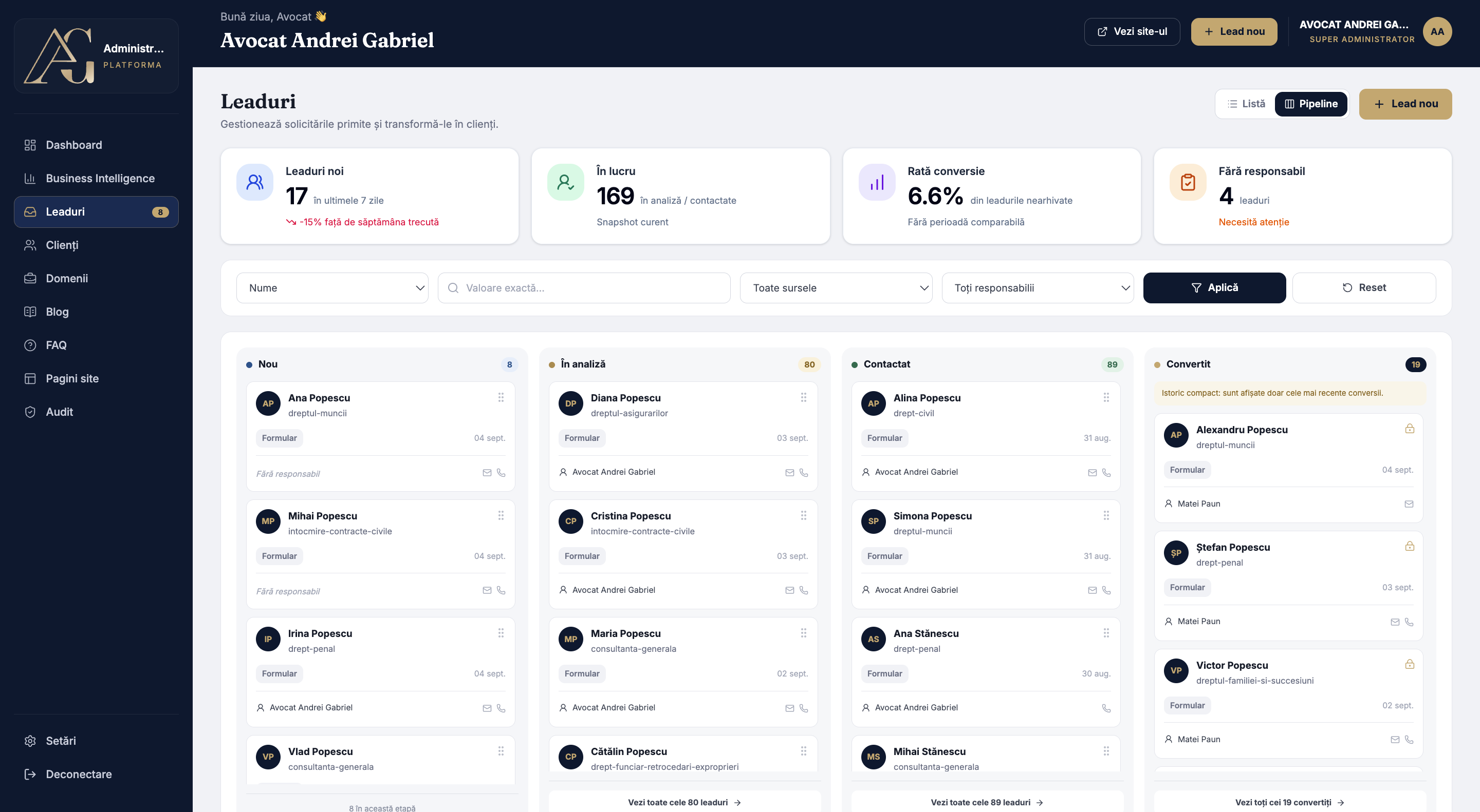 Law Firm Digital Platform inquiry pipeline